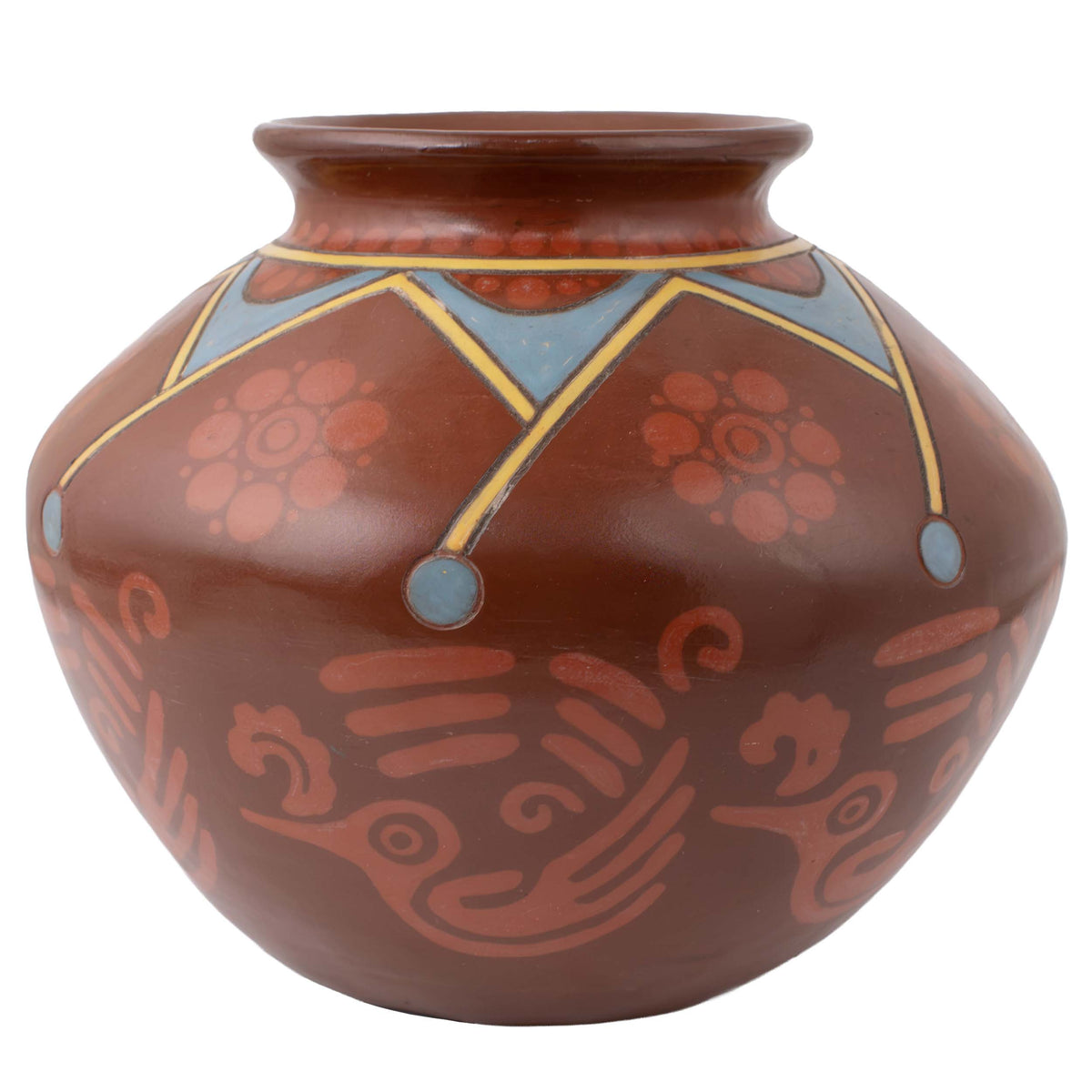Zinapécuaro Lodo Rojo Hand-Painted Ceramic Vase
