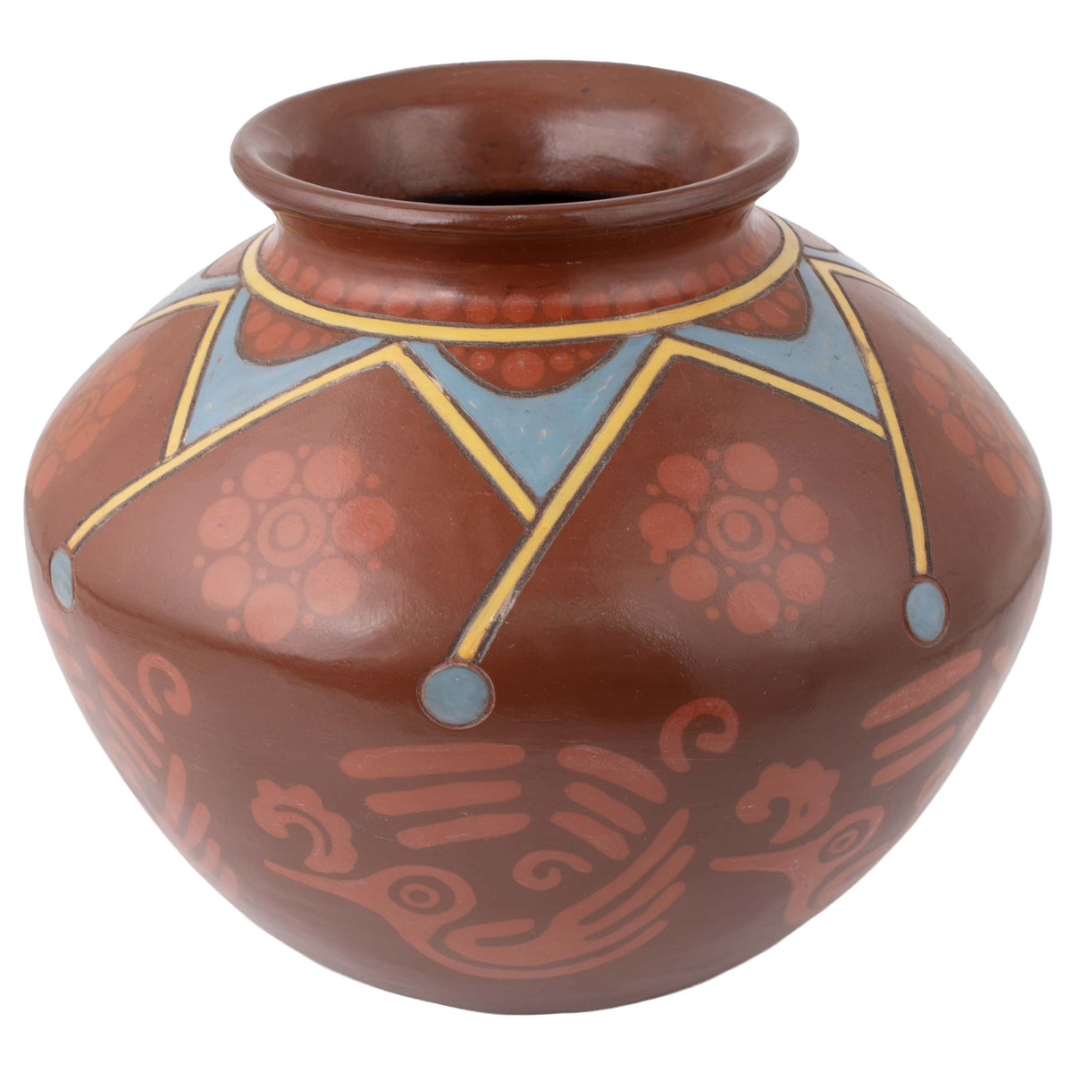 Zinapécuaro Lodo Rojo Hand-Painted Ceramic Vase