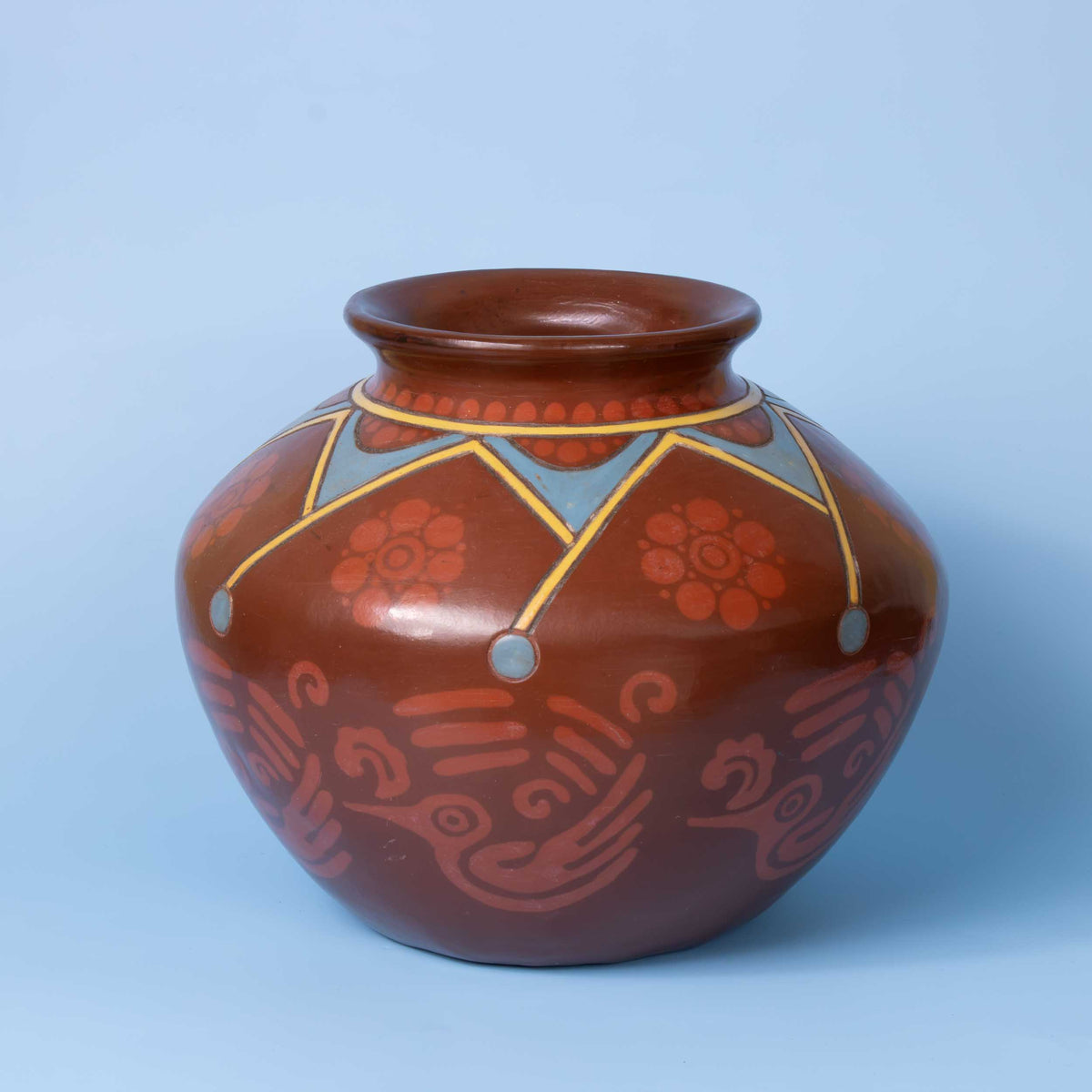 Zinapécuaro Lodo Rojo Hand-Painted Ceramic Vase