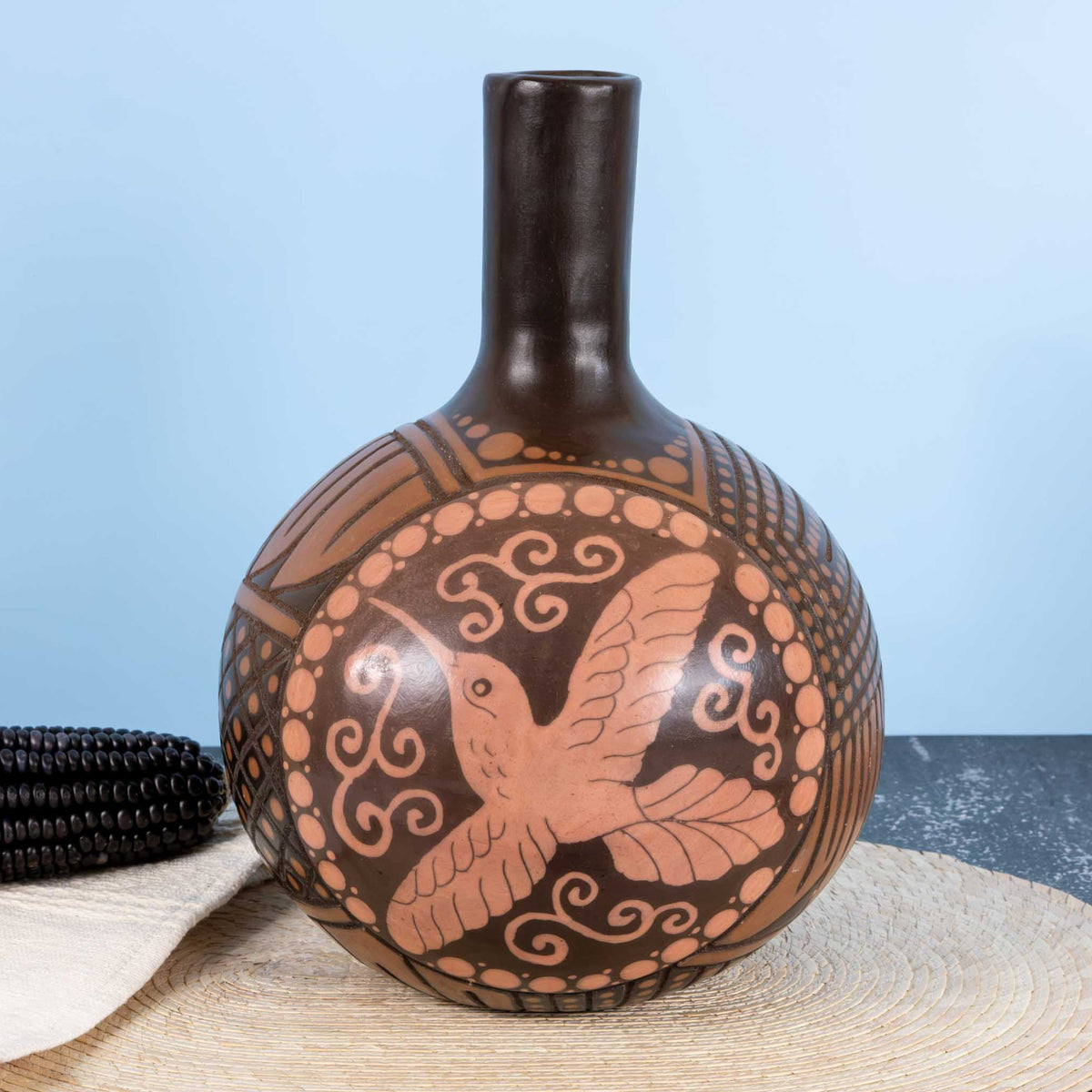 Zinapécuaro Hummingbirds Sphere Ceramic Vessel