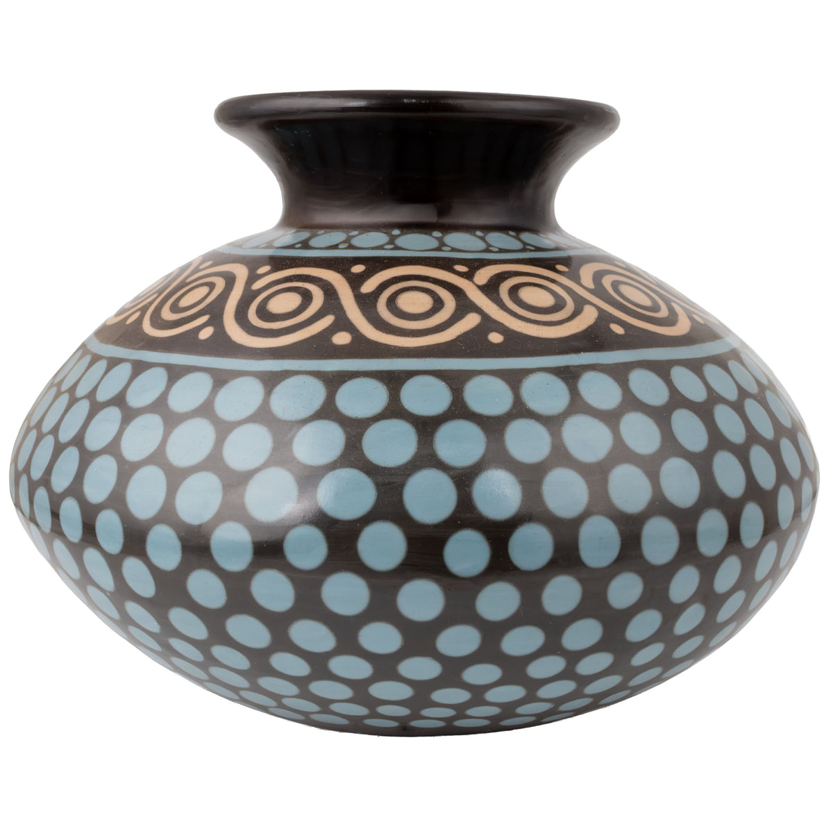 Zinapécuaro Spiral Dotted Negative Imprint Ceramic Vase