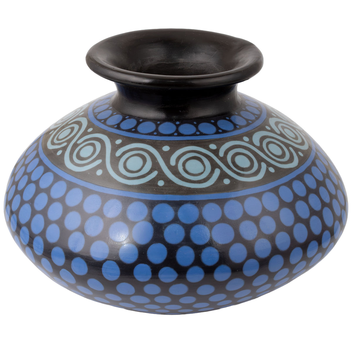 Zinapécuaro Spiral Dotted Negative Imprint Ceramic Vase