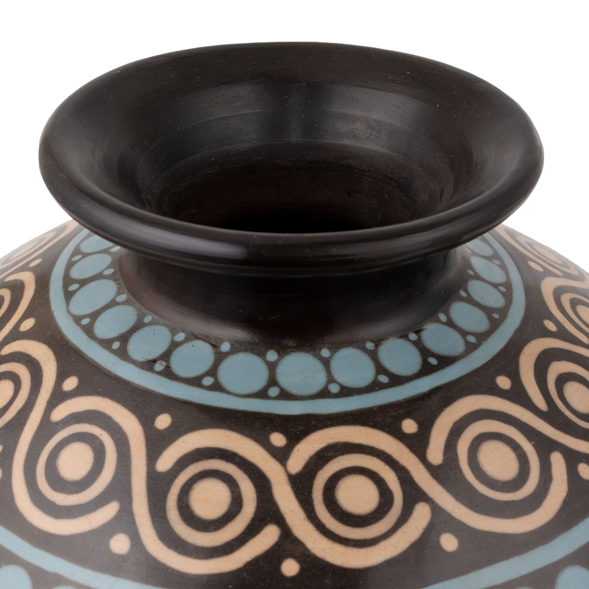 Zinapécuaro Spiral Dotted Negative Imprint Ceramic Vase