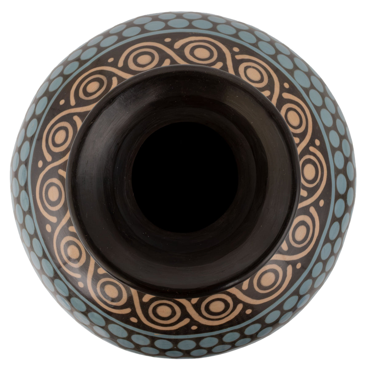 Zinapécuaro Spiral Dotted Negative Imprint Ceramic Vase