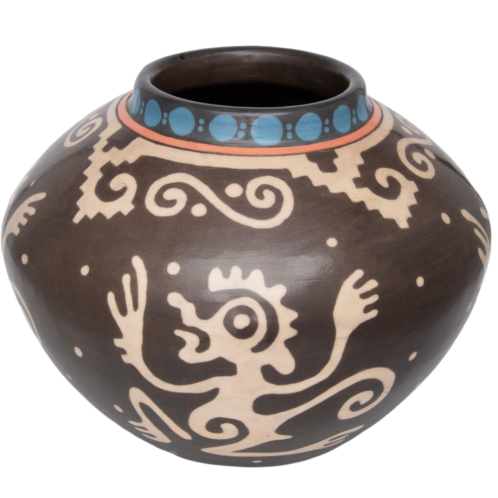 Zinapécuaro Criaturas Hand-Painted Ceramic Vase