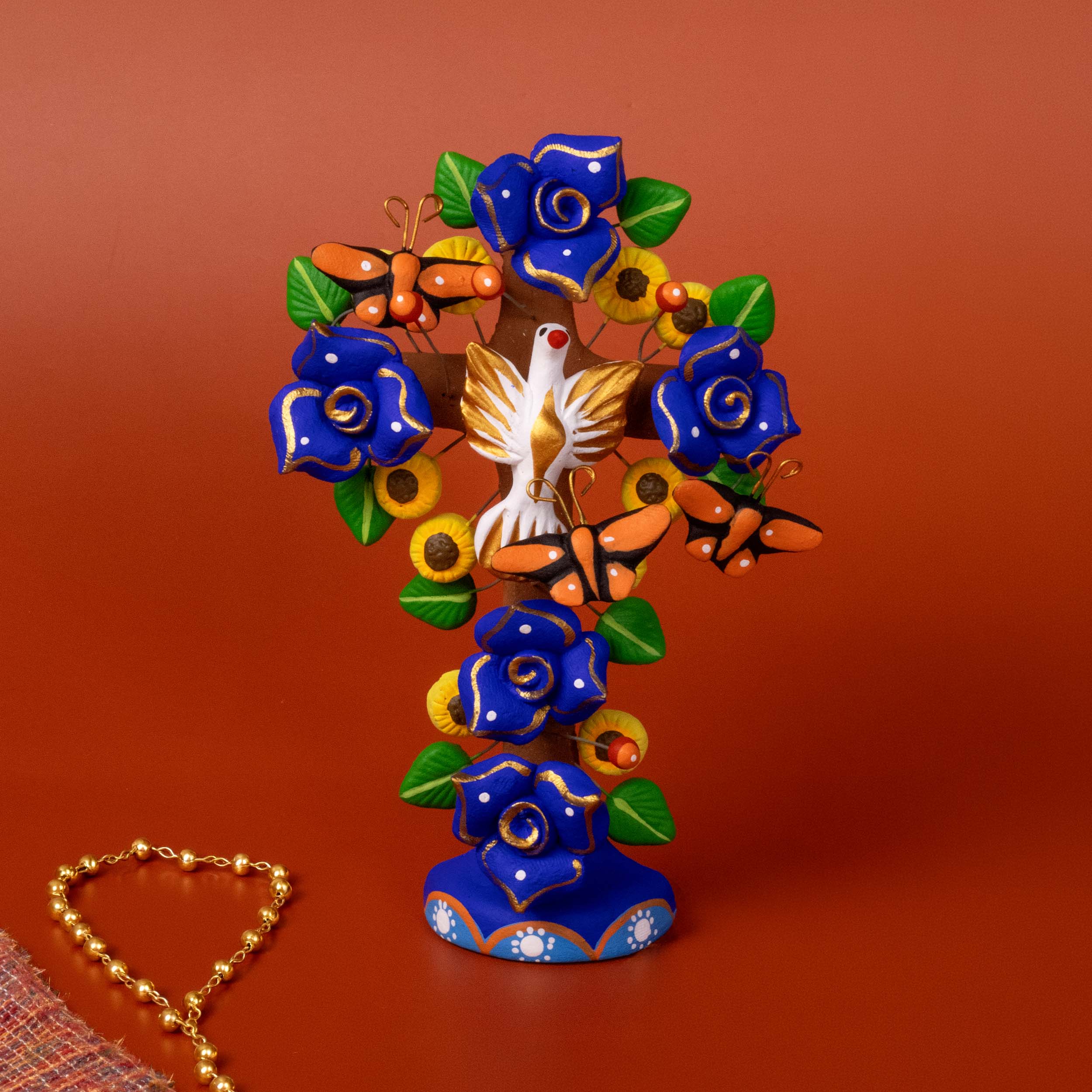 メキシコ　生命の樹 ツリーオブライフ クロス Tree of Life Clay Wall Cross | Lolo Mexican Mercadito 工芸品