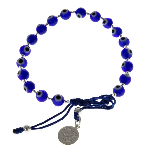 Men's Pearl Wristband with Hand-Painted Glass Beads