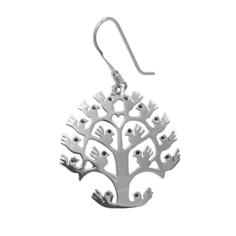 Sterling Silver Branches of Life Drop Earrings
