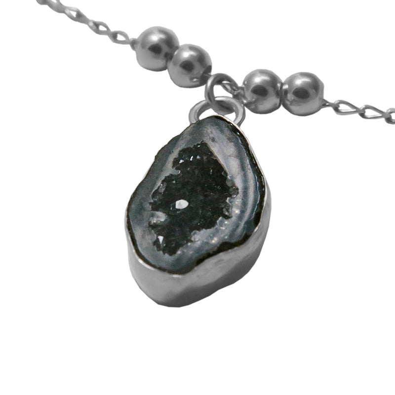 Sterling Silver Geode Pendant Necklace