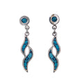 Sterling Silver Framed Swirl and Faux Stone Earrings