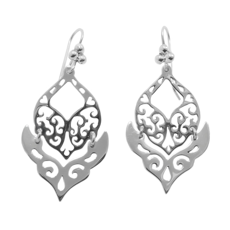 Sterling Silver Fresh Swirl Dangle Drop Earrings