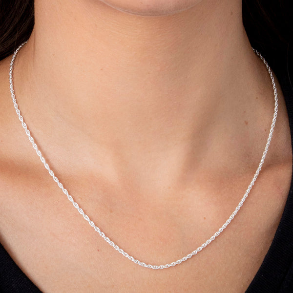 Sterling Silver Rope Link Chain Necklace