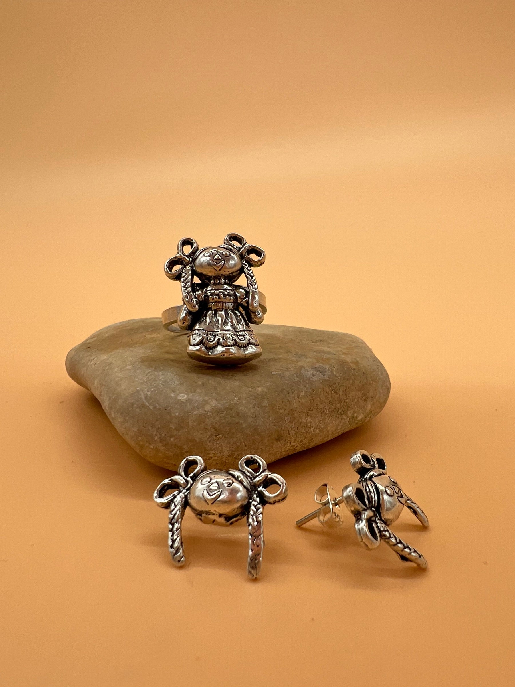 Sterling Silver Muñeca Lelé Stud Earrings