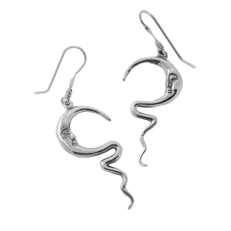 Sterling Silver Lunar Curls Drop Earrings