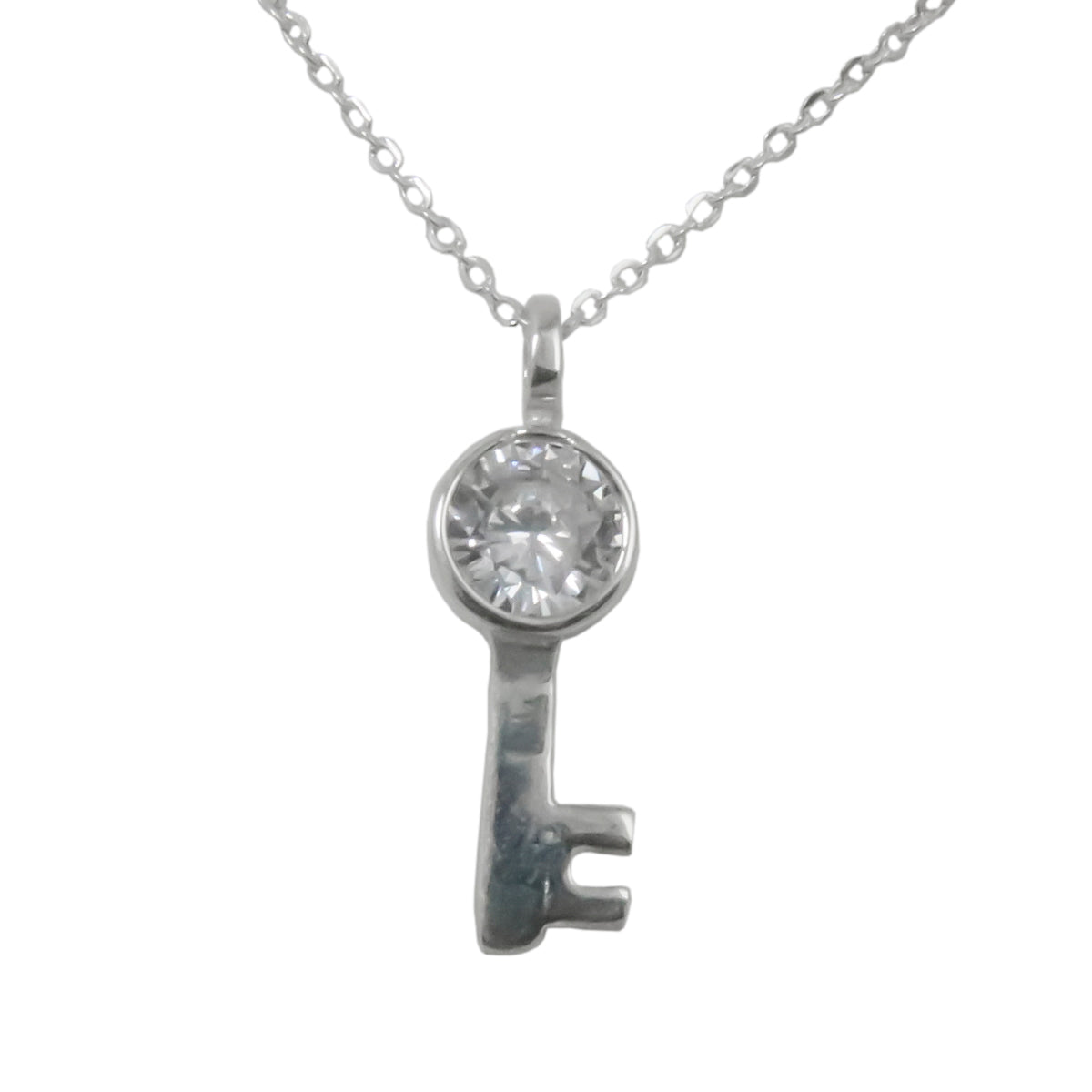 Sterling Silver Heart and Key Treasure Necklace