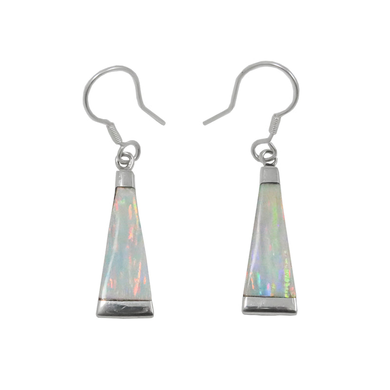 Sterling Silver Synthetic Opal Cascade Drop Earrings