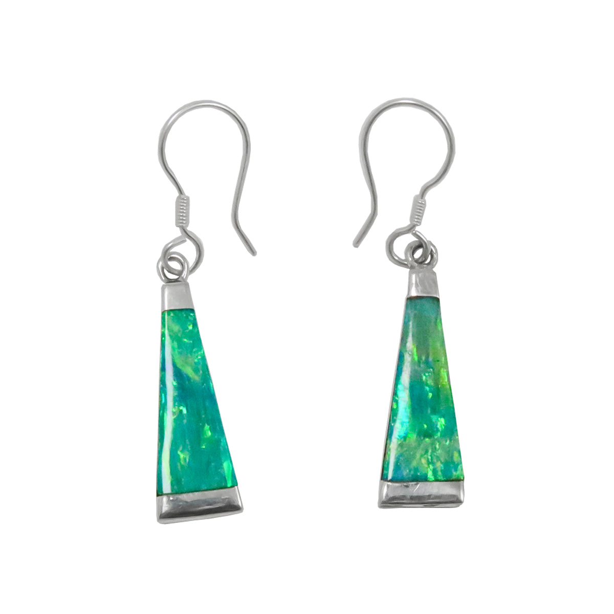 Sterling Silver Synthetic Opal Cascade Drop Earrings