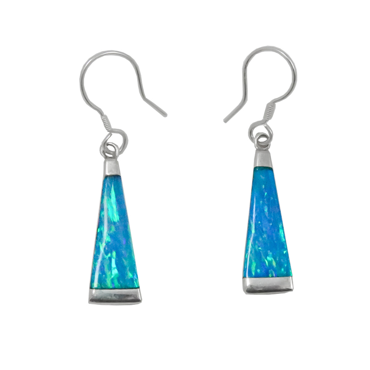 Sterling Silver Synthetic Opal Cascade Drop Earrings