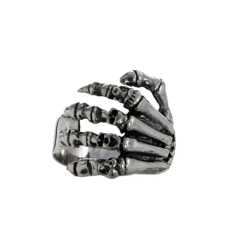 Sterling Silver Calaca Skeleton Hands Ring - 1