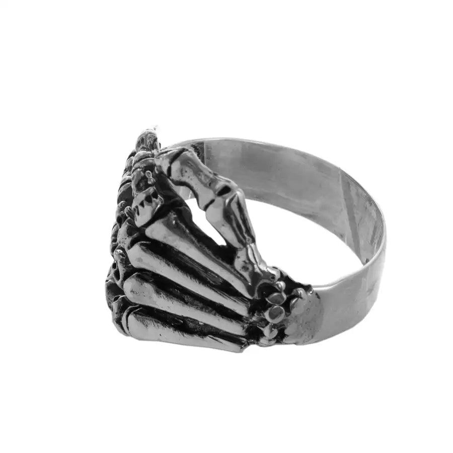 Sterling Silver Calaca Skeleton Hands Ring - 3