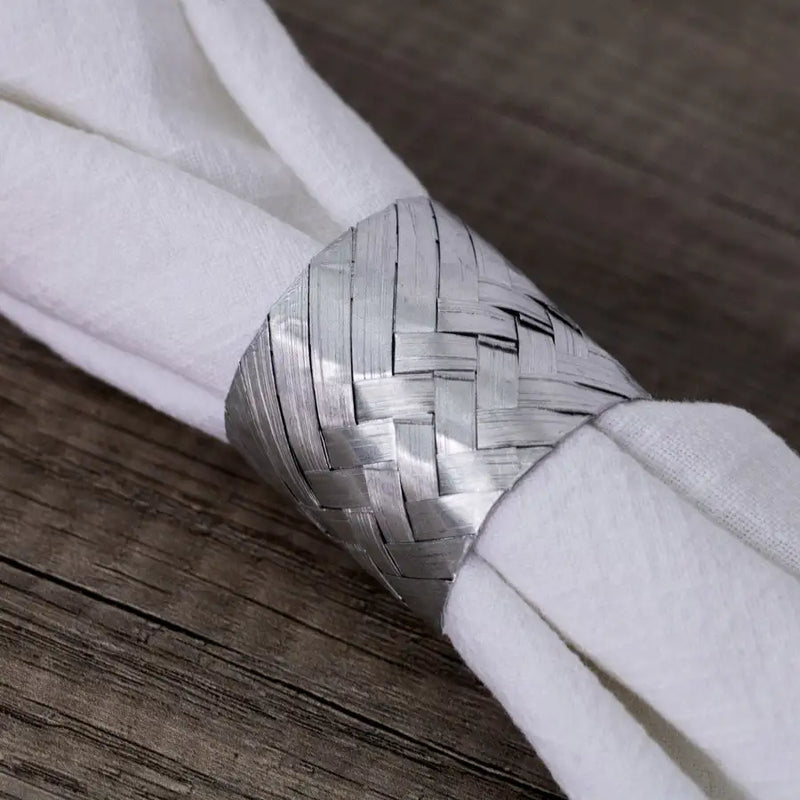 Woven Aluminum Napkin Rings - 2
