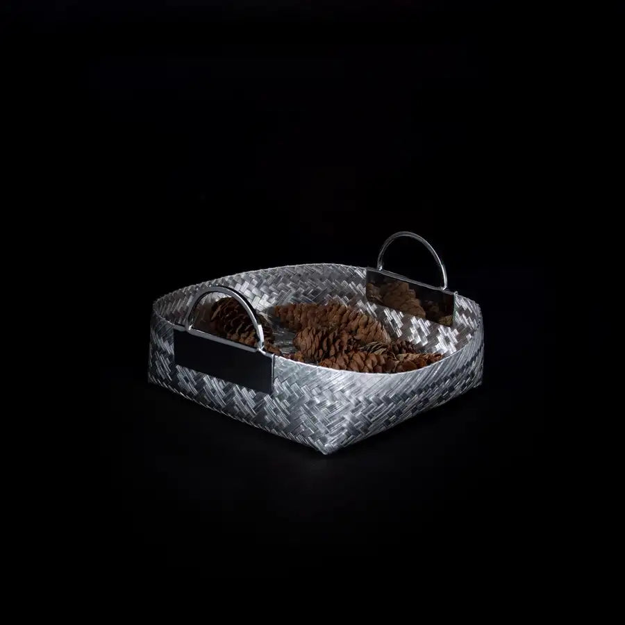 Woven Aluminum Basket with Handles - 15