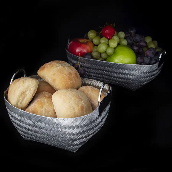 Woven Aluminum Fruit/Bread Basket with Handles