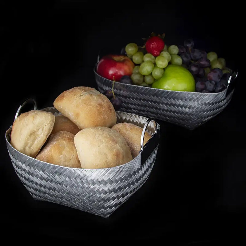 Woven Aluminum Fruit/Bread Basket with Handles
