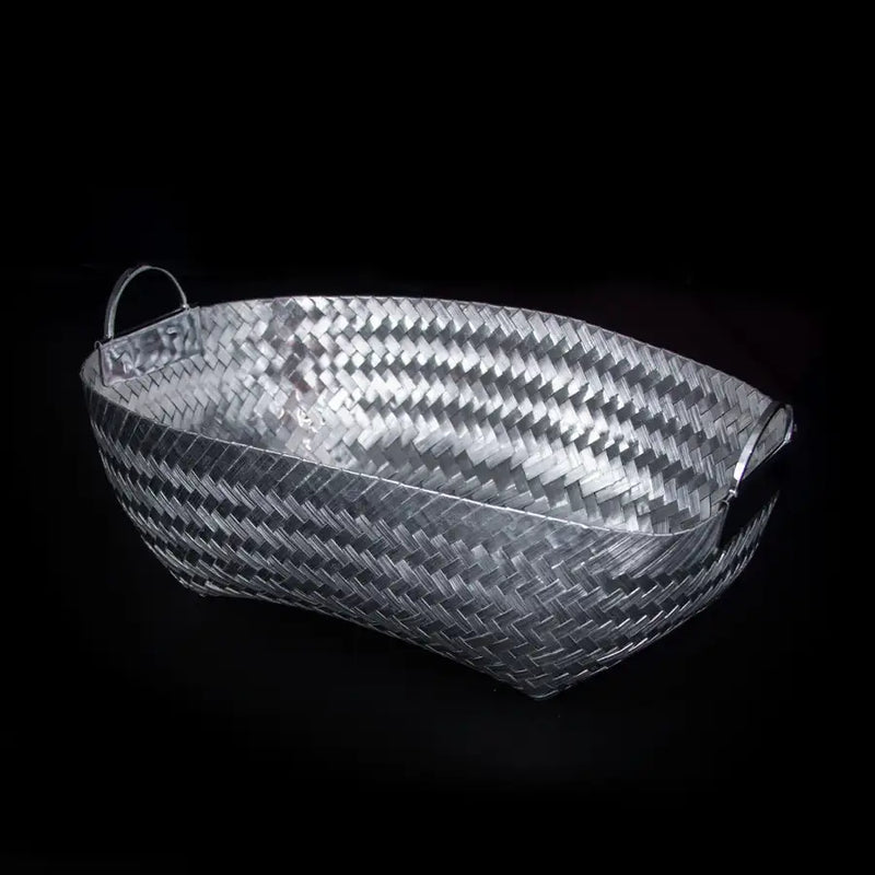 Woven Aluminum Fruit/Bread Basket with Handles - 5