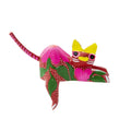 Hand Painted and Carved Hanging Cat Wooden Figurine Alebrije - 11