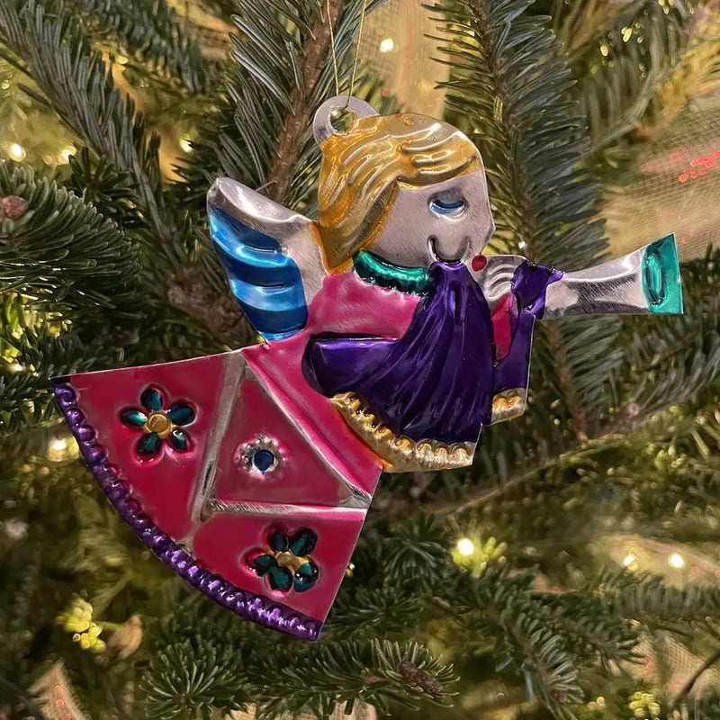 Mexican Hand-Painted Tin Christmas Ornaments