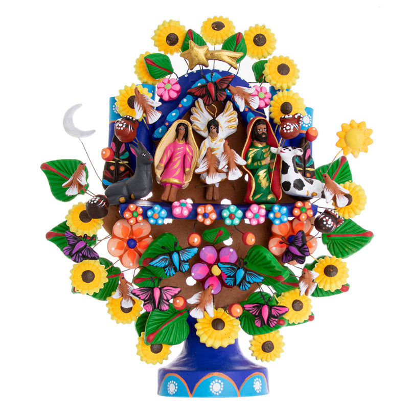 Mexican Tree of Life 1' Clay Sculpture