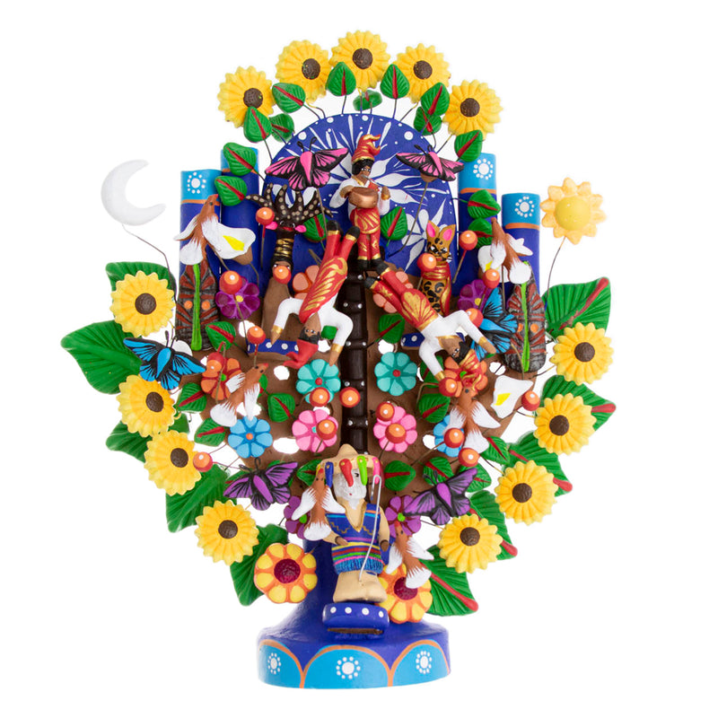Mexican Tree of Life 1' Clay Sculpture
