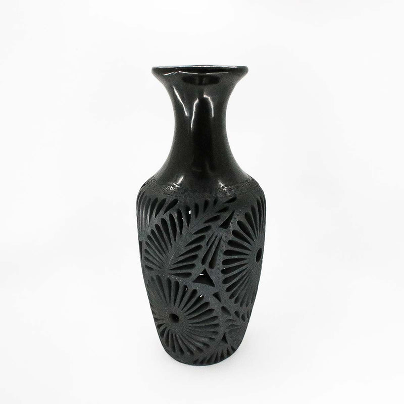 Barro Negro, Black Clay Openwork Decorative Vase - 4