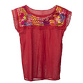 Mitla Hand Embroidered Manta Long Blouse - 4