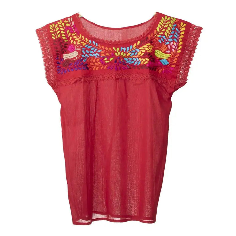 Mitla Hand Embroidered Manta Long Blouse - 6