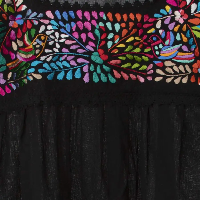 Mitla Hand Embroidered Manta Blouse - 13