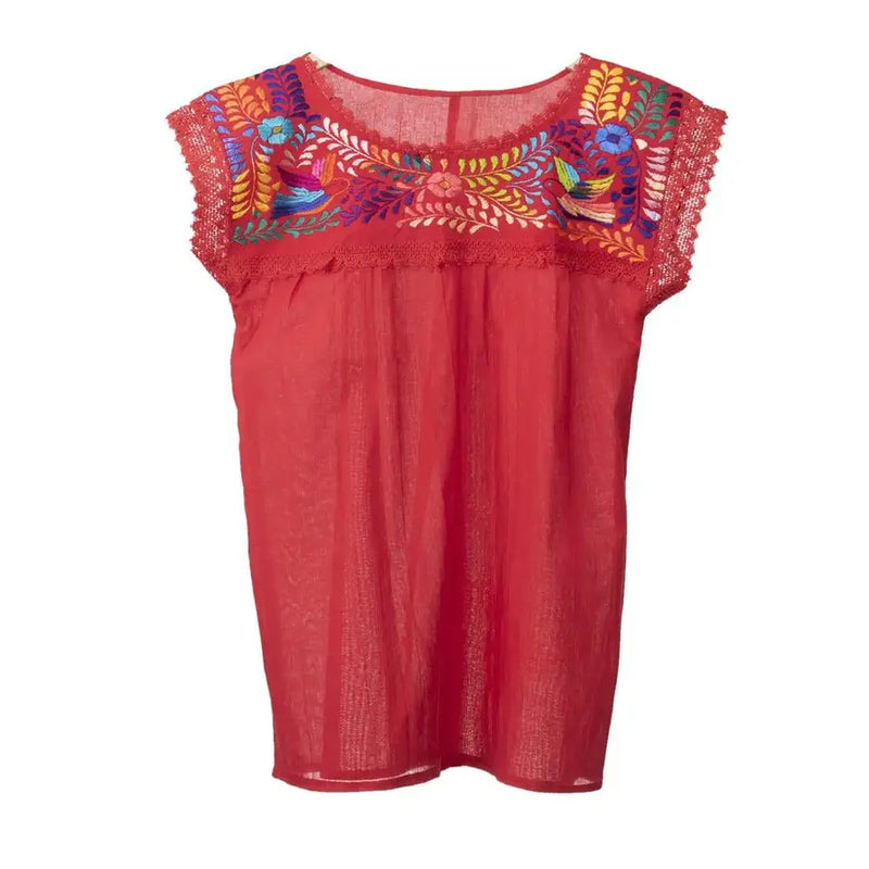 Mitla Hand Embroidered Manta Long Blouse - 2