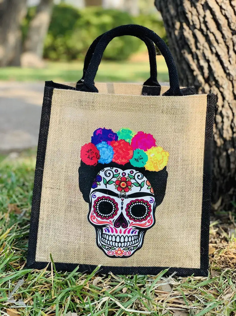 Burlap Mercado Tote Bag - 6