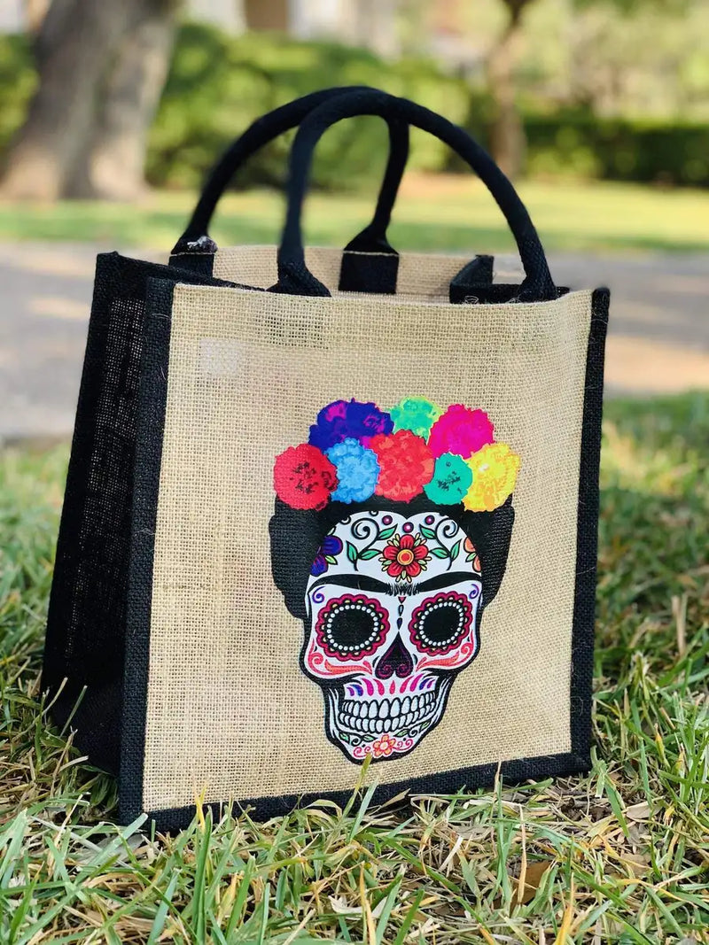 Burlap Mercado Tote Bag - 9