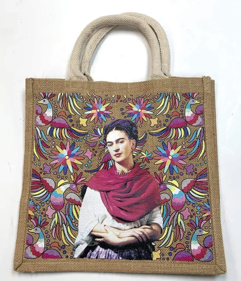 Burlap Mercado Tote Bag - 15