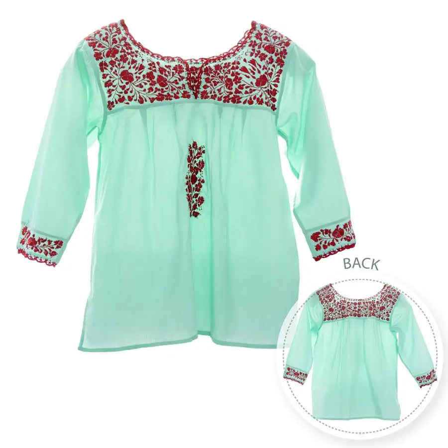 Camila Hand-Embroidered 3/4 Sleeve Blouse - 5