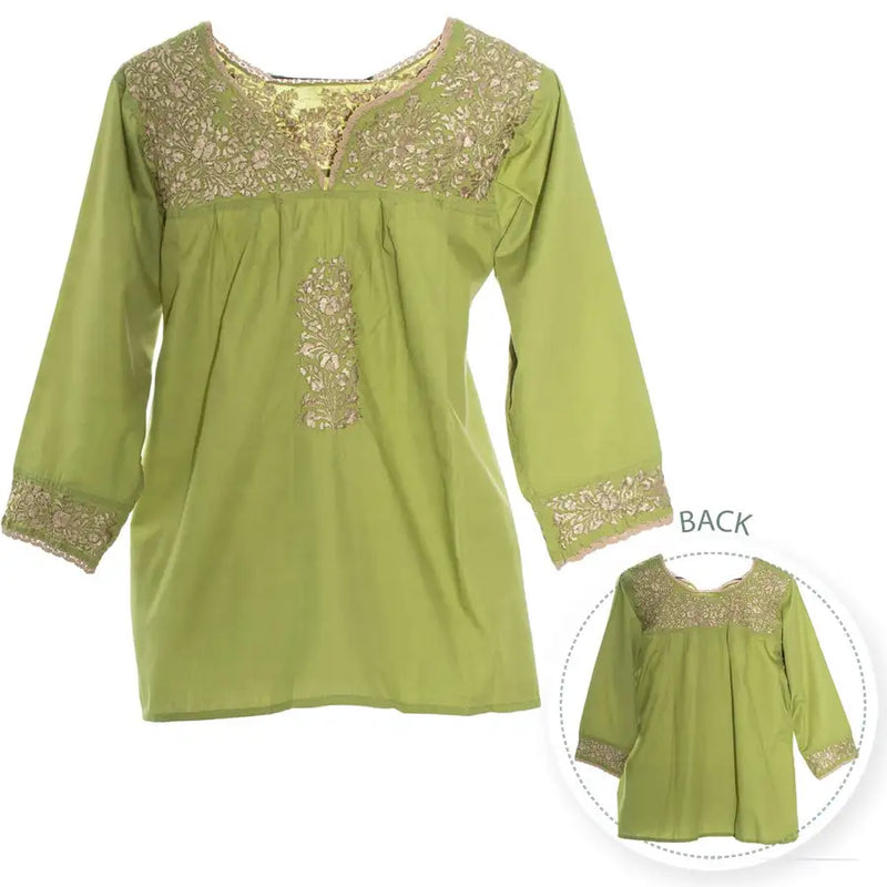 Camila Hand-Embroidered 3/4 Sleeve Blouse - 7
