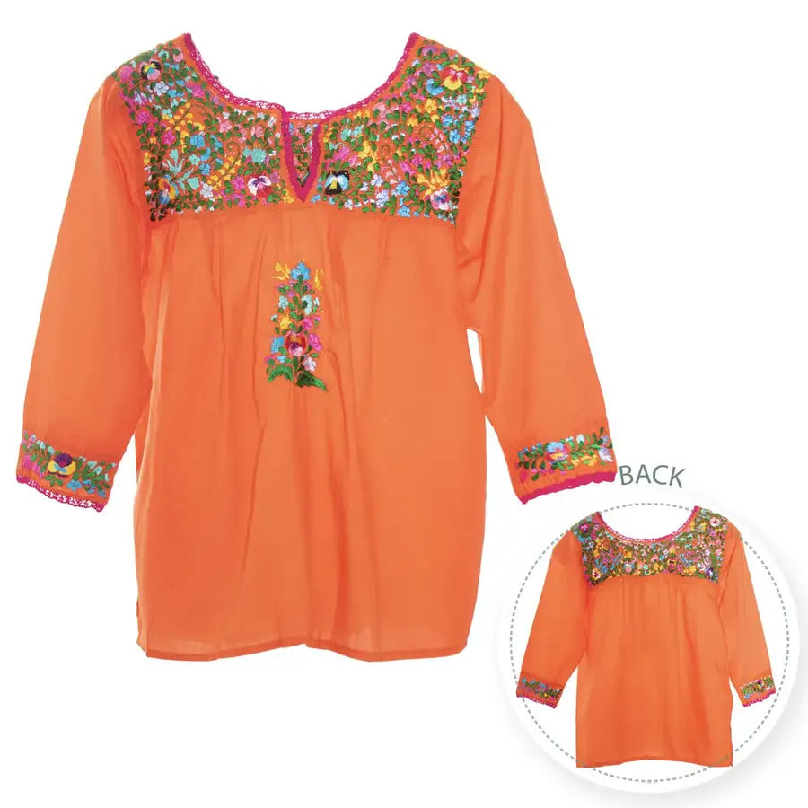 Camila Hand-Embroidered 3/4 Sleeve Blouse - 8