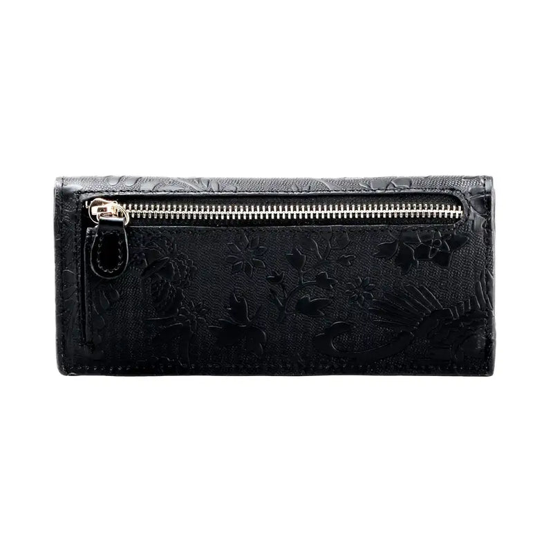 Otomí Embossed Black Leather Wallet - 3
