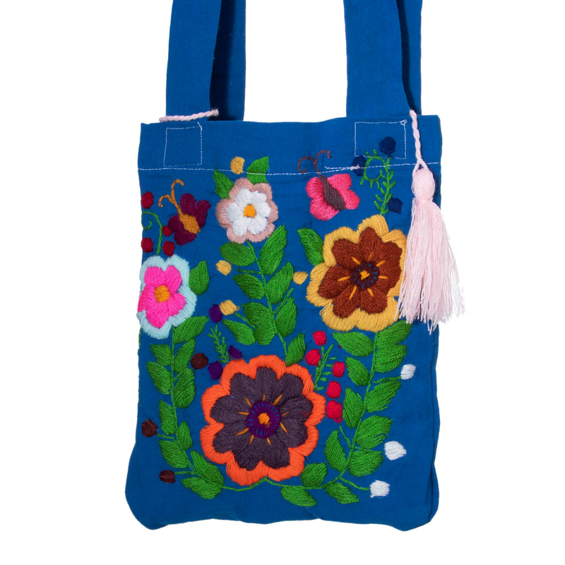 Chiapas Embroidered Cotton Mini Tote