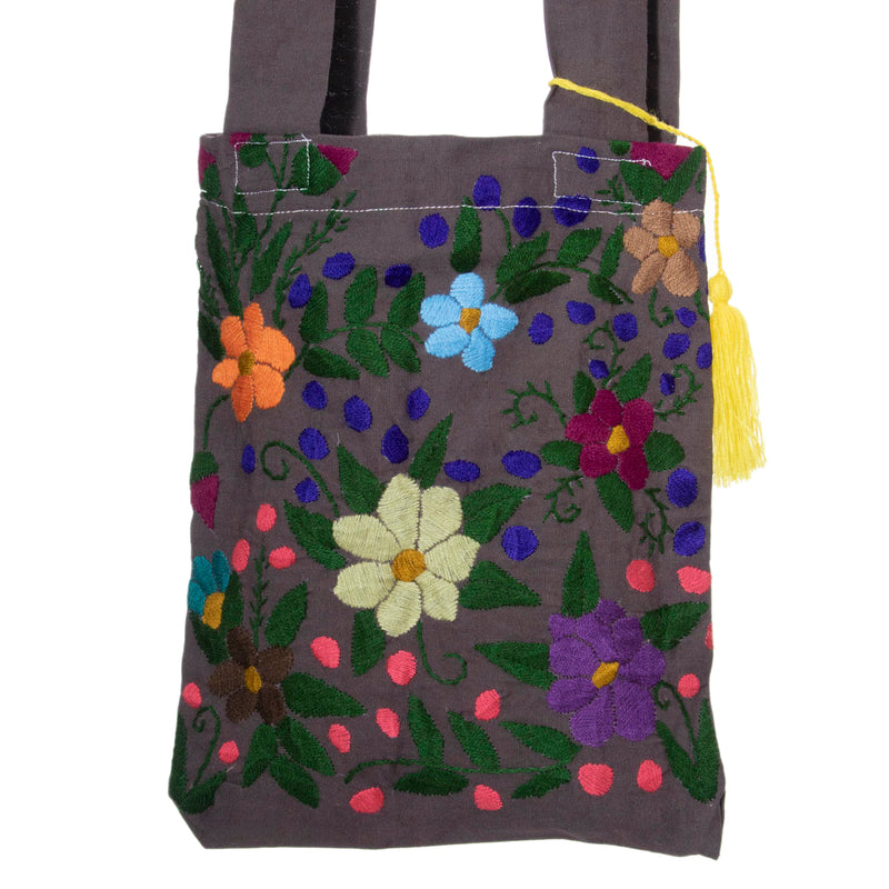 Chiapas Embroidered Cotton Mini Tote
