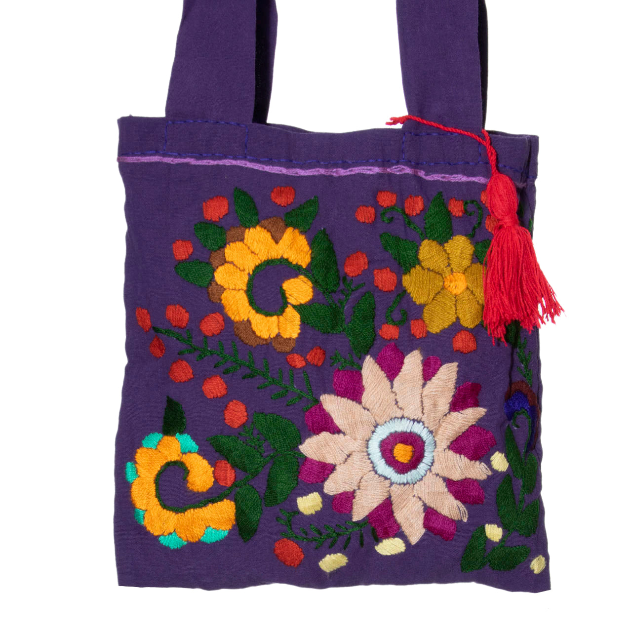 Chiapas Embroidered Cotton Mini Tote