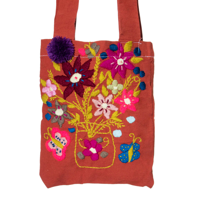 Chiapas Embroidered Cotton Mini Tote