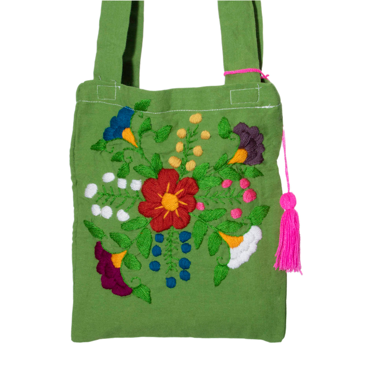 Chiapas Embroidered Cotton Mini Tote